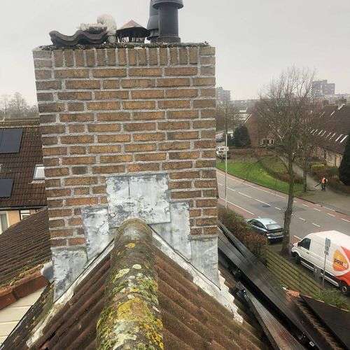 Schoorsteenrenovatie Oegstgeest met loodslab